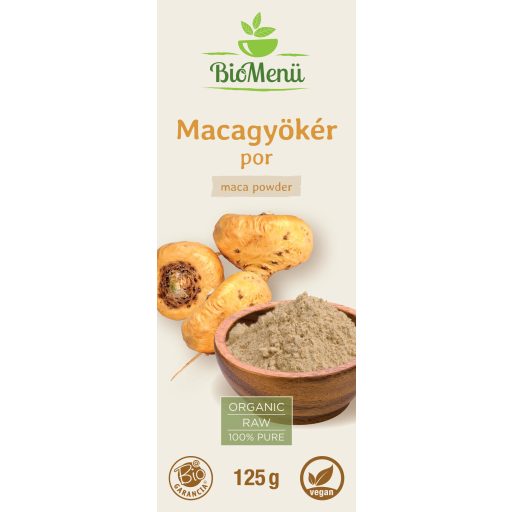 BioMenü bio Maca rădăcină pudră 125 g etichetă