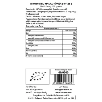 BioMenü bio Maca rădăcină pudră 125 g imagine produs