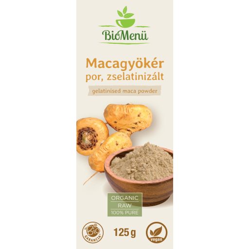 BioMenü bio Maca rădăcină pudră gelatinizată 125 g etichetă