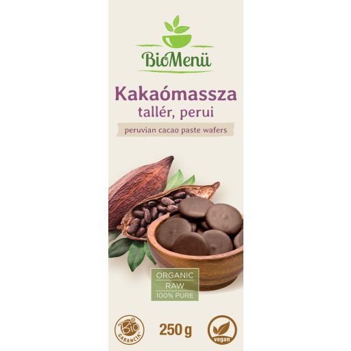 BioMenü bio taler de Cacao Peru 250 g etichetă