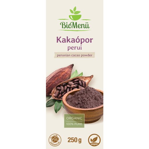 BioMenü bio pudră de Cacao Peru 250 g etichetă