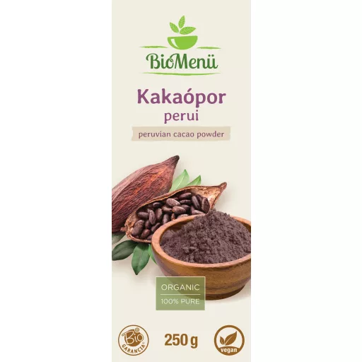BioMenü bio pudră de Cacao Peru 250 g etichetă