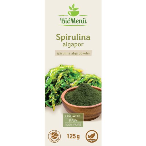 BioMenü bio Spirulina Alga pudră 125 g etichetă