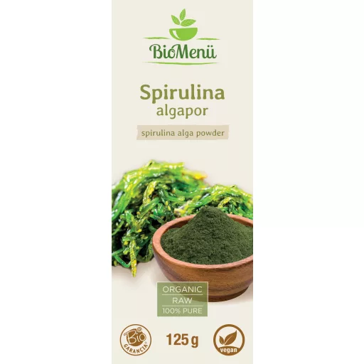 BioMenü Bio SPIRULINA ALGĂ pulbere 125 g etichetă