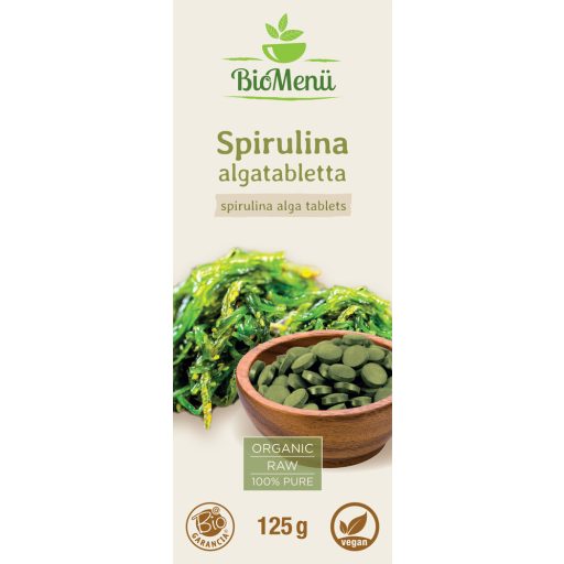 BioMenü bio Spirulina Alga comprimat 125 g etichetă
