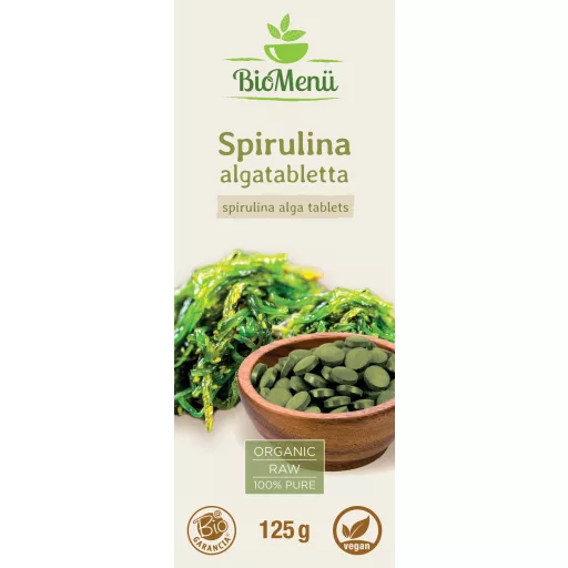 BioMenü Bio SPIRULINA ALGĂ tablete 125 g etichetă