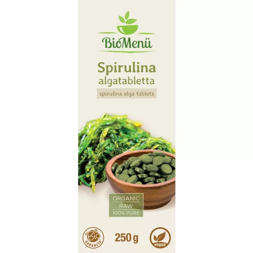 BioMenü Bio SPIRULINA ALGĂ tablete 250 g etichetă
