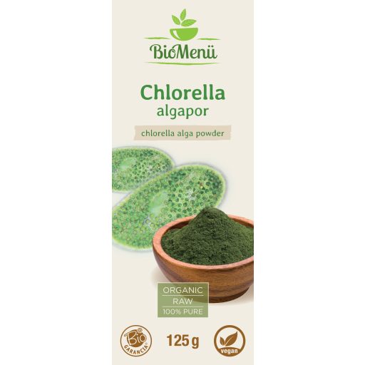 BioMenü bio Chlorella Alga pudră 125 g etichetă
