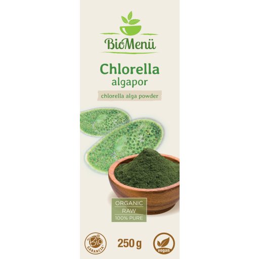 BioMenü bio Chlorella Alga pudră 250 g etichetă