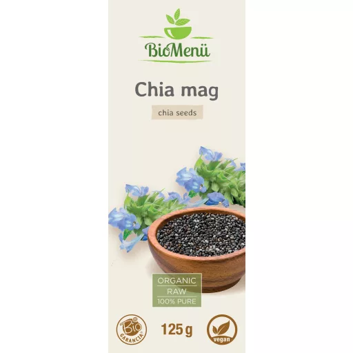BioMenü bio Seminte de Chia 125 g etichetă