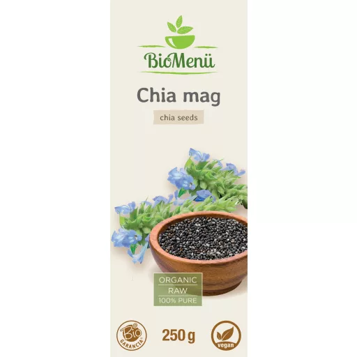 BioMenü bio Seminte de Chia 250 g etichetă