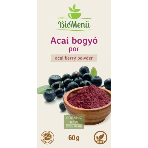 BioMenü bio Acai pudră 60 g etichetă