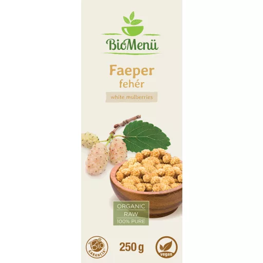 BioMenü bio Căpșuni albe 250 g etichetă