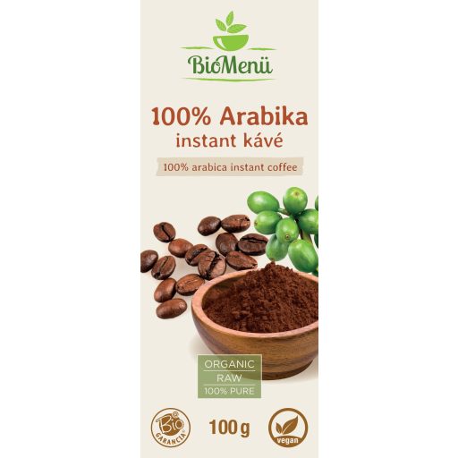 BioMenü bio 100% Cafea instant Arabica 100 g etichetă