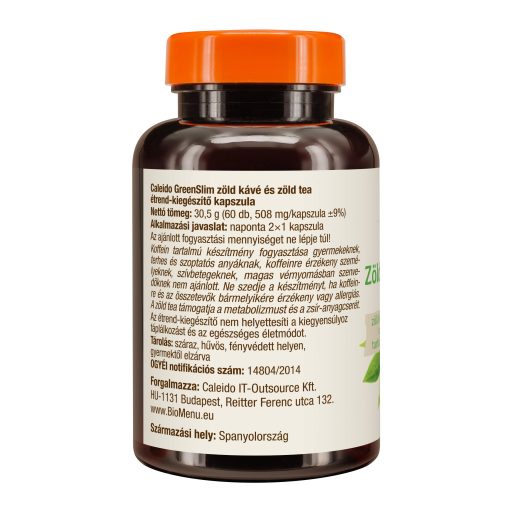 Caleido GreenSlim Cafea Verde si Ceai Verde capsule 60 buc