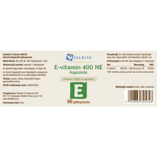 Caleido Vitamina E 400 UI gel capsule 60 buc materie primă