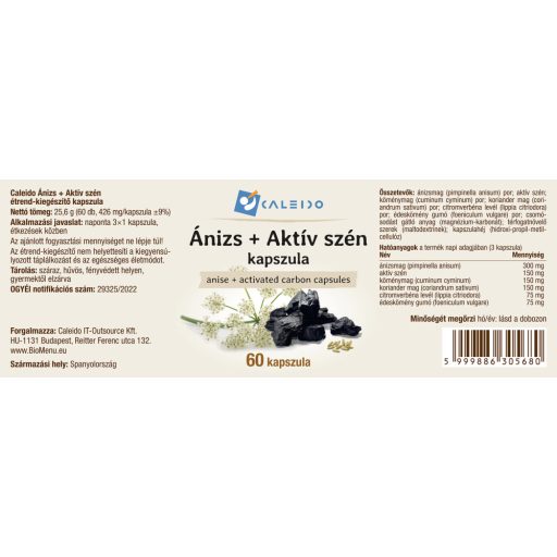 Caleido Anason + Cărbune Activ capsule 60 buc etichetă
