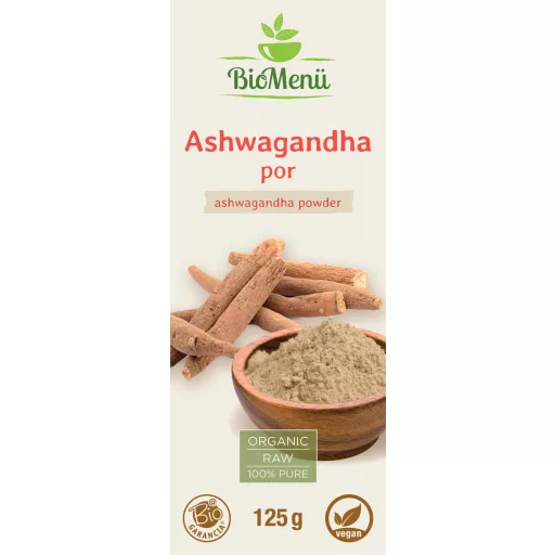 BioMenü bio Ashwagandha pudră 125 g etichetă