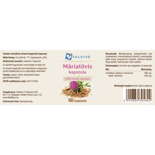 Caleido Ciulin de Lapte capsule 60 buc etichetă