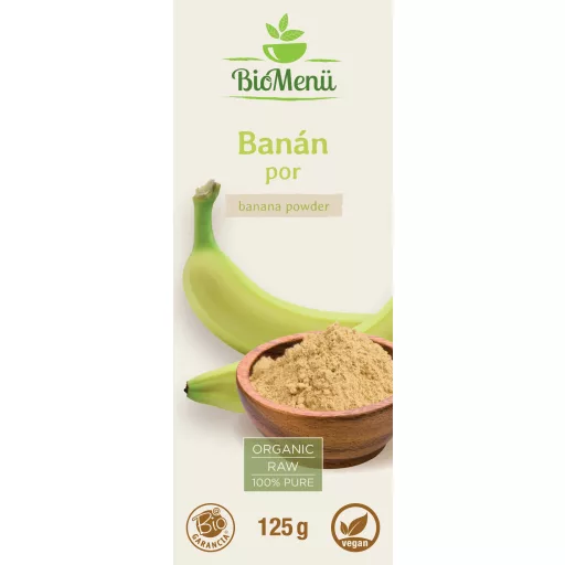 BioMenü bio Banana pudră 125 g etichetă