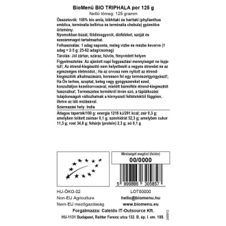 BioMenü bio Triphala pudră 125 g imagine produs