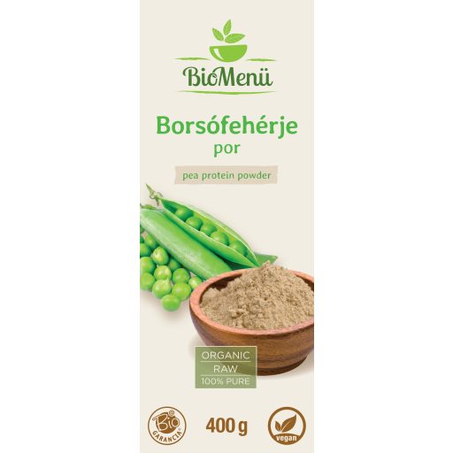 BioMenü bio Proteină din Mazăre pudră 400 g etichetă