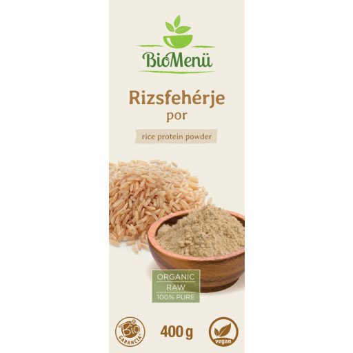 BioMenü bio Proteină de Orez pudră 400 g etichetă