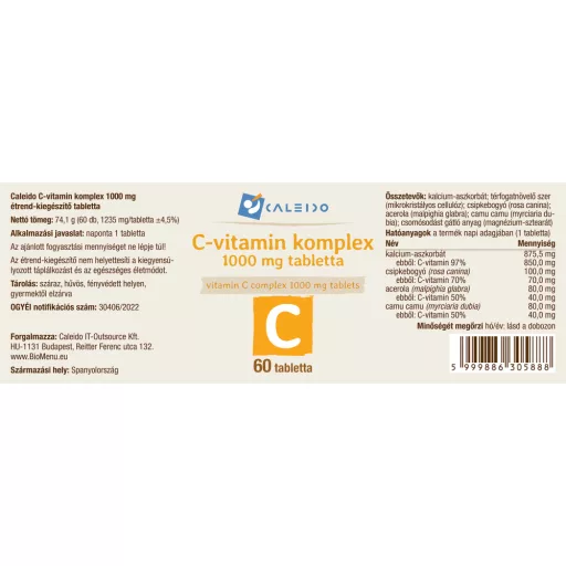 Caleido Vitamina C Complex 1000 mg comprimate 60 buc materie primă
