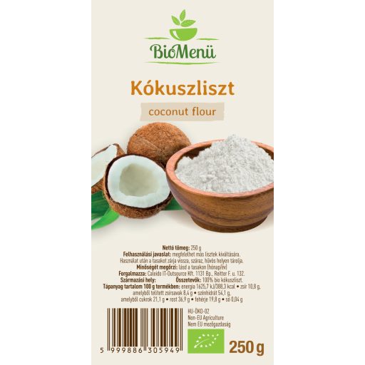 BioMenü bio Făină de Cocos 250 g etichetă