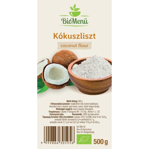 BioMenü bio Făină de Cocos 500 g etichetă