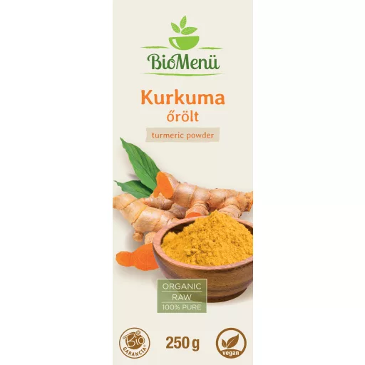 BioMenü bio Turmeric (Curcuma) macinat 250 g etichetă