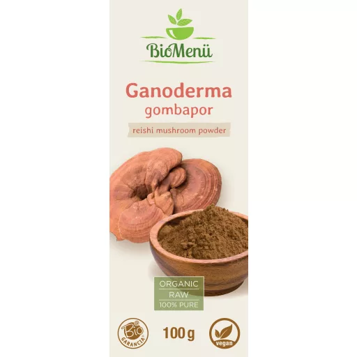 BioMenü bio Ganoderma pudră 100 g etichetă