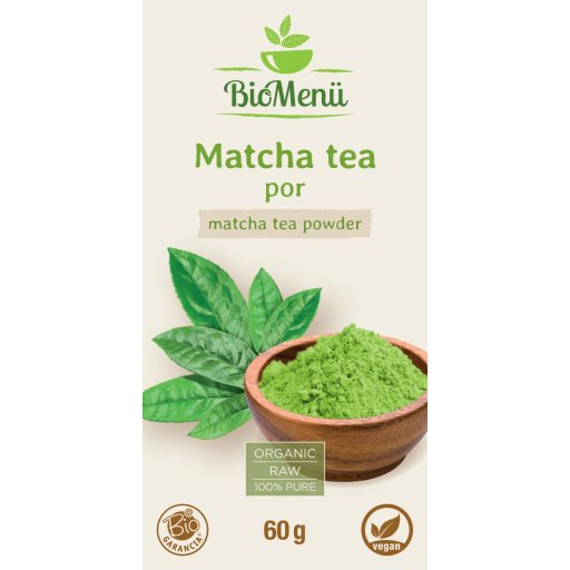 BioMenü bio Matcha Ceai pudră 60 g etichetă