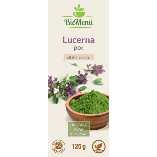 BioMenü bio Lucerna pudră 125 g etichetă