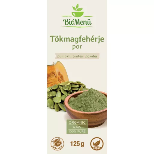 BioMenü bio Proteină de Seminte de Dovleac pudră 125 g etichetă