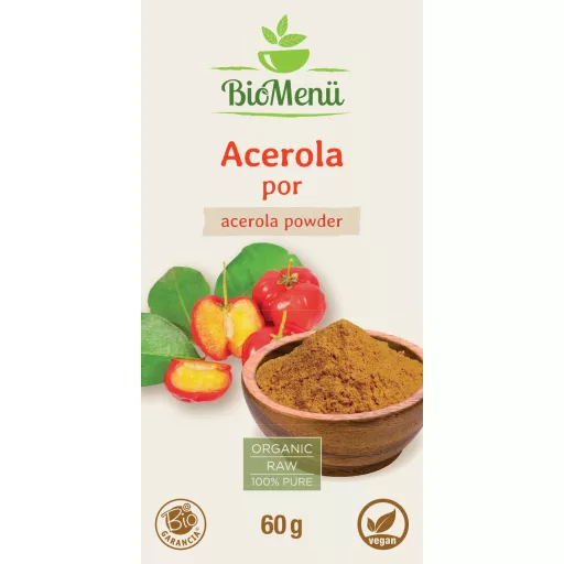 BioMenü bio Acerola pudră 60 g etichetă