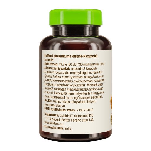 BioMenü bio Turmeric (Curcuma) capsulă 60 buc