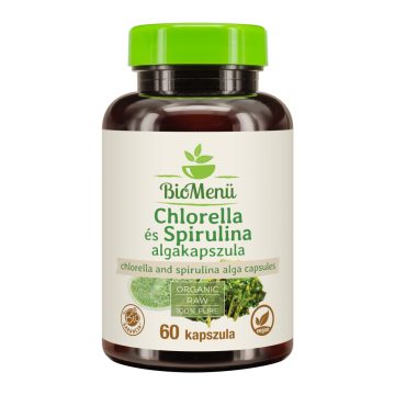 BioMenü bio Chlorella si Spirulina Alga capsule 60 buc