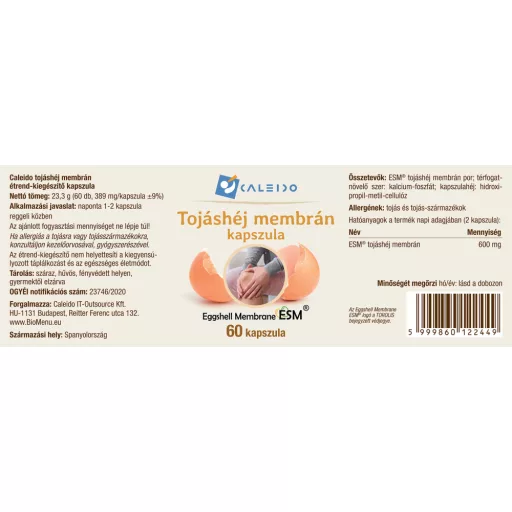 Caleido Membrană de Coajă de Ou capsulă 60 buc etichetă