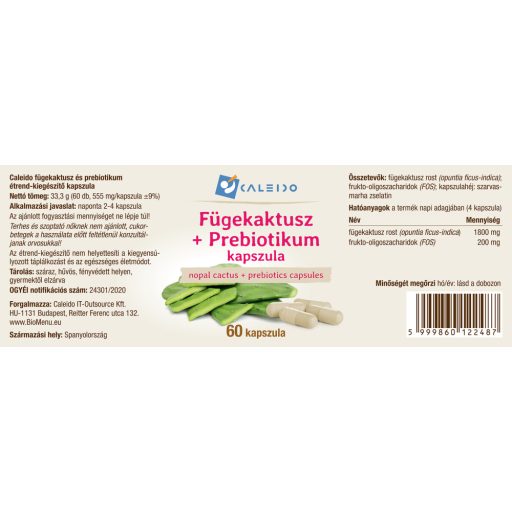 Caleido Cactus de smochin + Prebiotic capsulă 60 buc etichetă