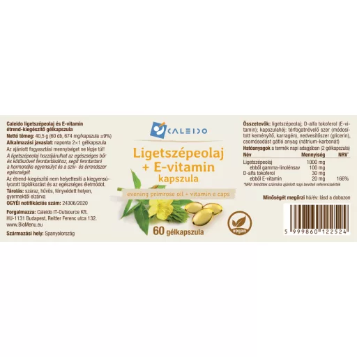 Caleido Ulei de Primula + Vitamina E capsulă 60 buc etichetă