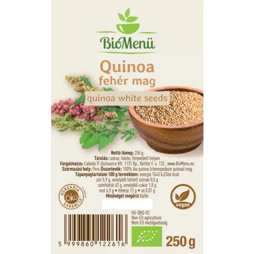 BioMenü bio Quinoa alb 250 g etichetă