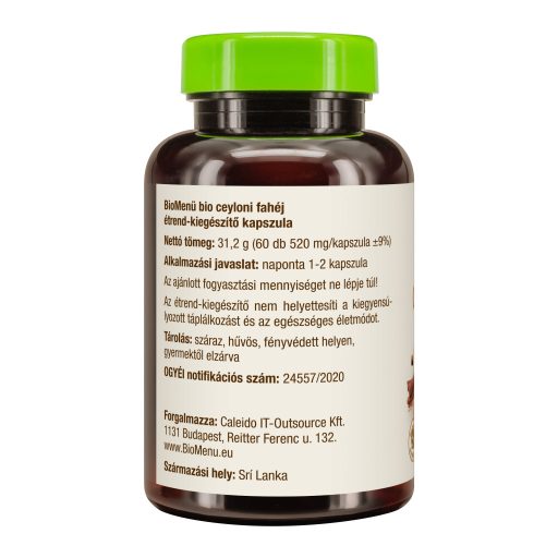 BioMenü bio Scorţişoară de Ceylon capsule 60 buc