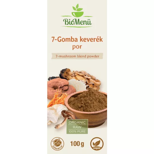 BioMenü Bio 7-CIUPERCI amestec pulbere 100 g etichetă