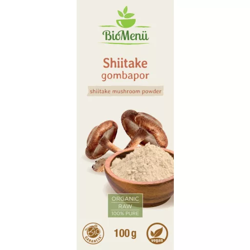 BioMenü Bio Shiitake ciupercă pudră 100 g etichetă
