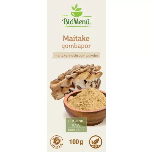 BioMenü Bio Maitake ciupercă pudră 100 g etichetă