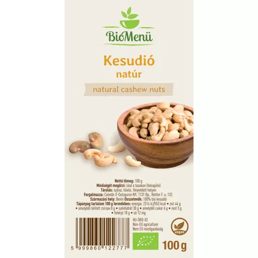 BioMenü Bio Nuci de Caju 100 g etichetă