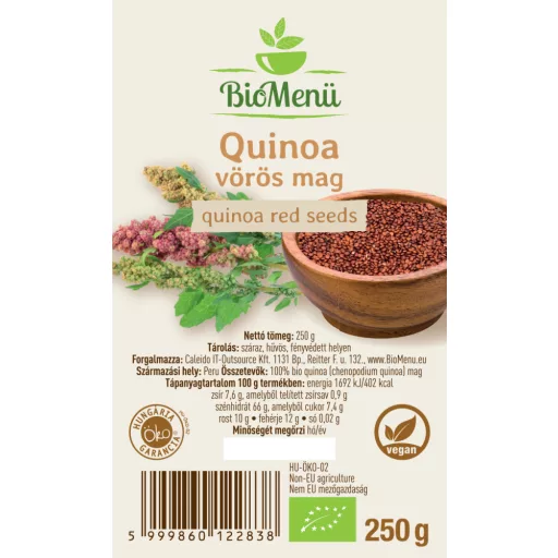BioMenü bio Quinoa rosu 250 g etichetă