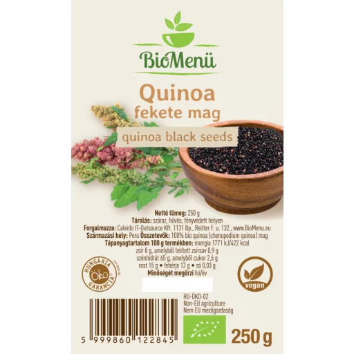 BioMenü bio Quinoa negru 250 g etichetă