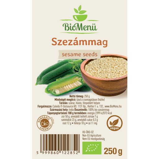 BioMenü bio Seminte de Susan 250 g etichetă